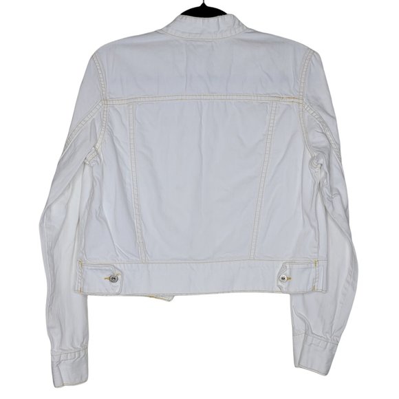 Guess White Jean Jacket Button Up Breast Pockets - Picture 3 of 5